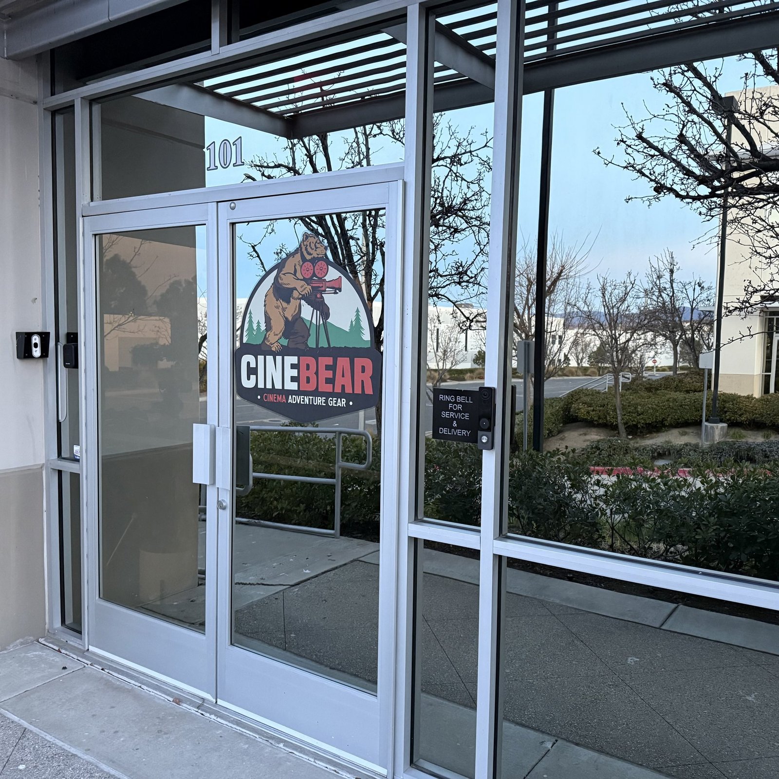 The CineBear storefront entrance in Valencia, California