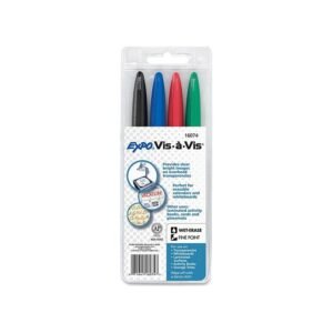 Expo Vis-a-vis Wet Erase Markers - Multicolor, Fine, 4